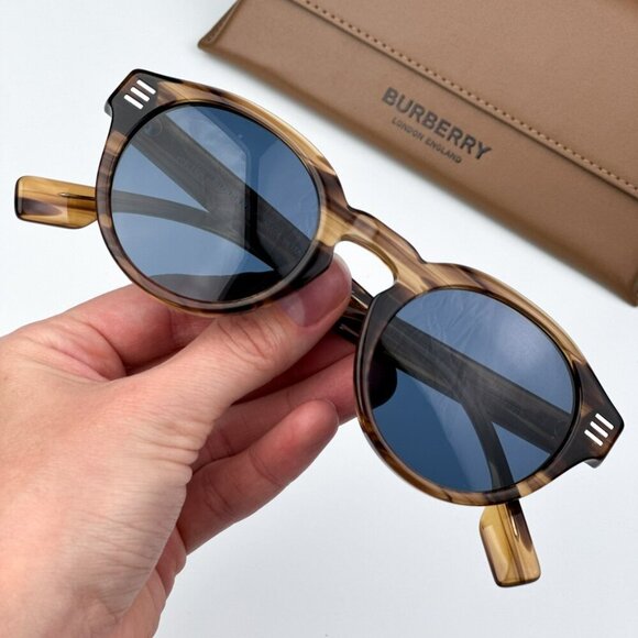 Burberry BE4404 409680 BRAND NEW Sunglasses Brown Dark Blue Square Unisex - Picture 1 of 11